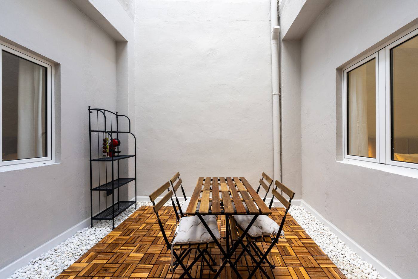 Inner patio with table and chairs